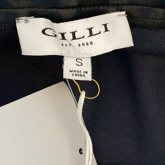 Gilli Women's Black Fauc Leather A-Line Mini Skirt Size S NWT - Picture 6 of 10